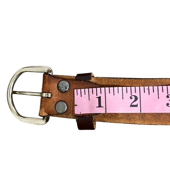 Western Genuine Top Grain Leather Made in USA Brown Woven Patterned Mens Size 40 - Picture 6 of 8